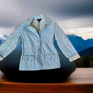 Brooks brothers 346 Pastel Blue Quilted Jacket sz 8